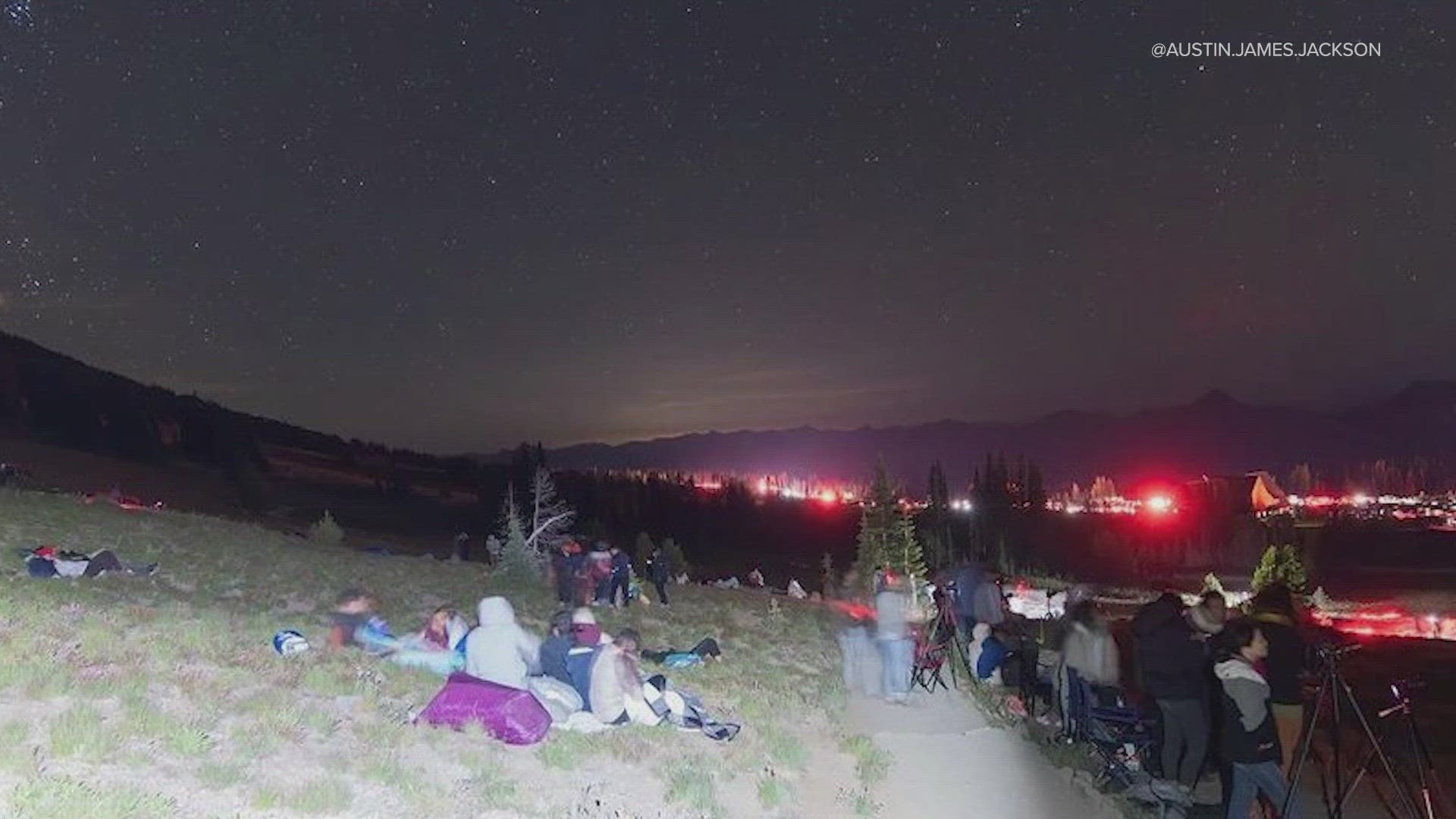 Mount Rainier National Park posted on Facebook Tuesday that the Perseid meteor shower peak attracted a surge of people to both Sunrise and Paradise visitor areas.