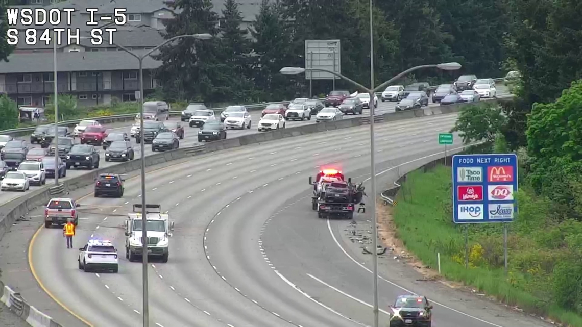Suspected DUI driver arrested after wrong-way crash injures 3 on I-5 near Tacoma