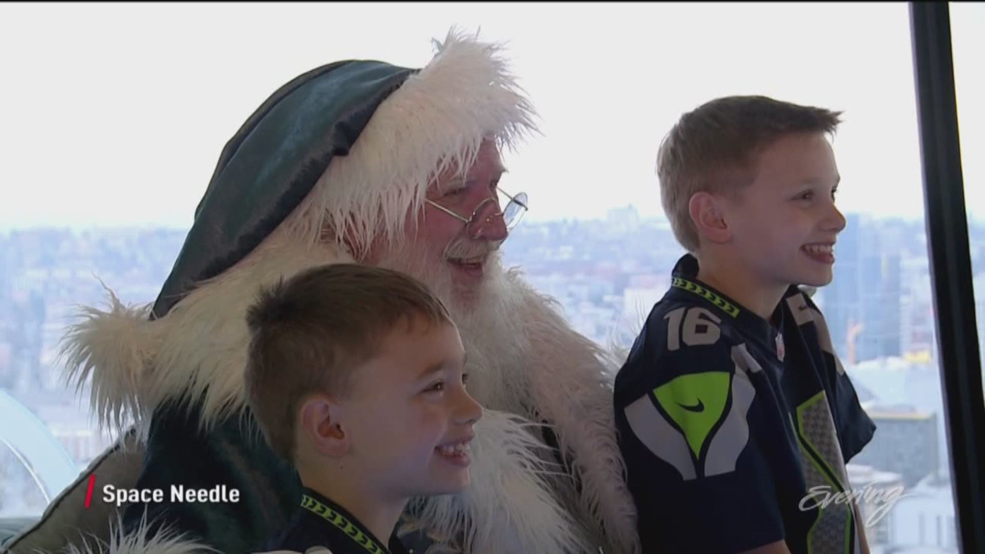 Want the most Seattle Santa photos ever? Head up to the Space Needle and snap a pic!