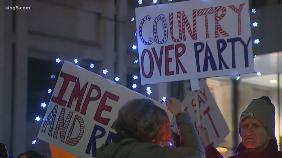 Puget Sound Protesters Demand Trump S Impeachment King5 Puget Sound Protesters Demand Trump S Impeachment King5