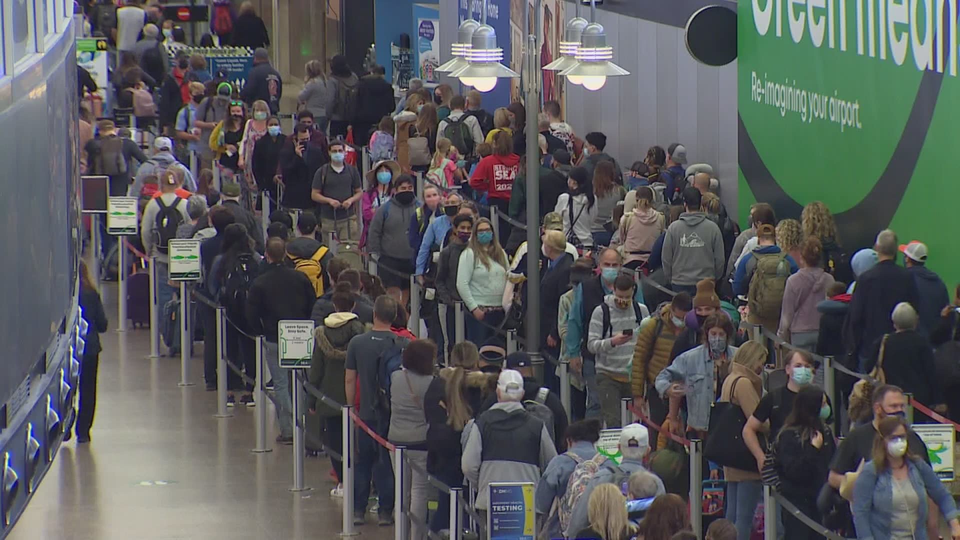 A combination of Spring Break travel and more passengers getting vaccinated equaled the busiest weekend at Sea-Tac Airport in more than a year.