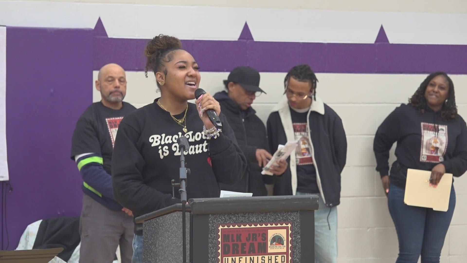 The Seattle MLK Jr. Coalition held events with the theme "Dream Unfinished," focusing on the work still left to do.
