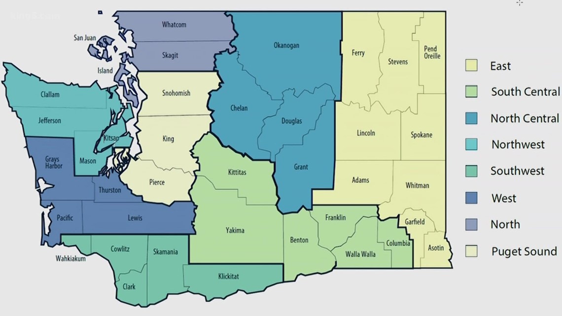 Washington State Regions Map Report Finds No Regions Ready To Reopen Jan. 11 Under Inslee's 'Healthy  Washington' Plan | King5.Com