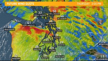 Here's the timeline as a wind advisory is in place for parts of western Washington