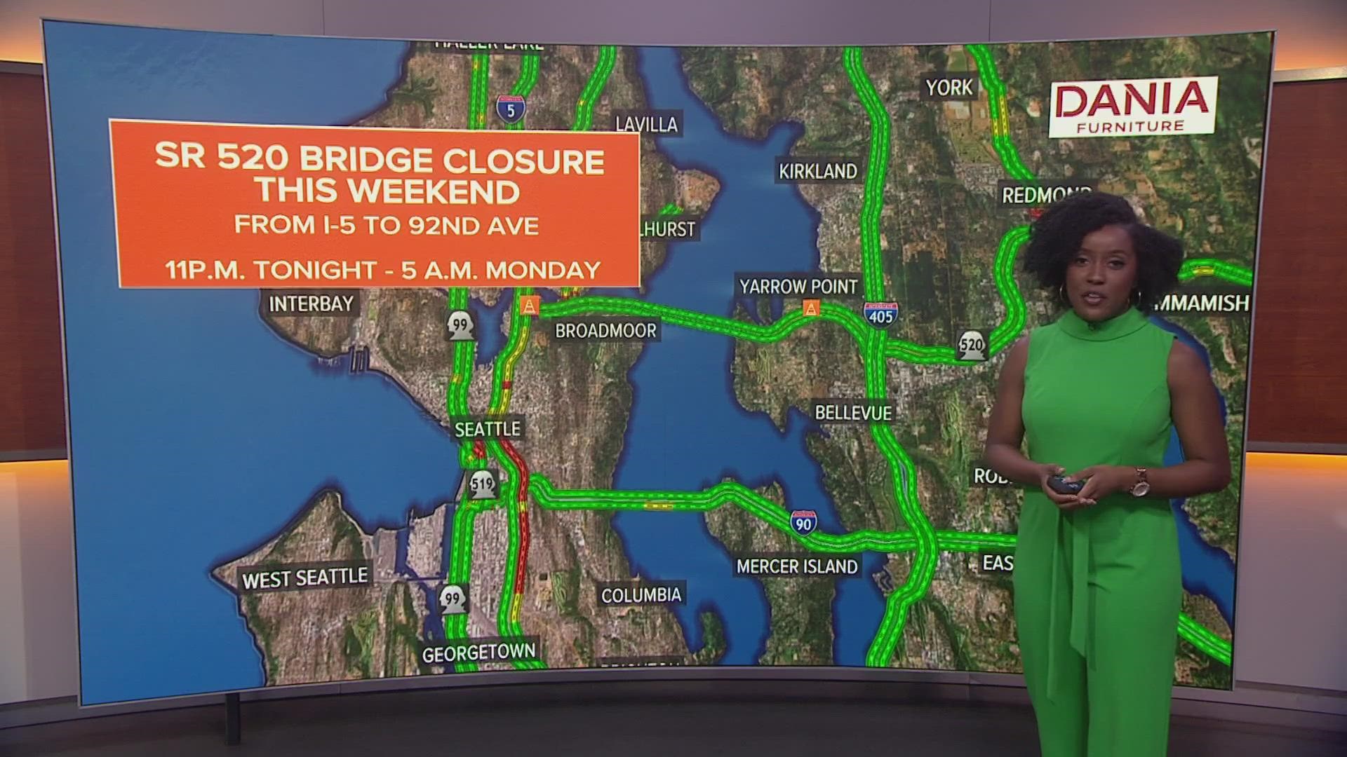 The closures will begin at 11 p.m. on Friday and end at 5 a.m. on Monday.