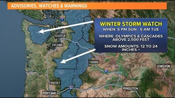 Winter Storm Watch: Strong storm system to bring feet of mountain snow, lowland rain and storms