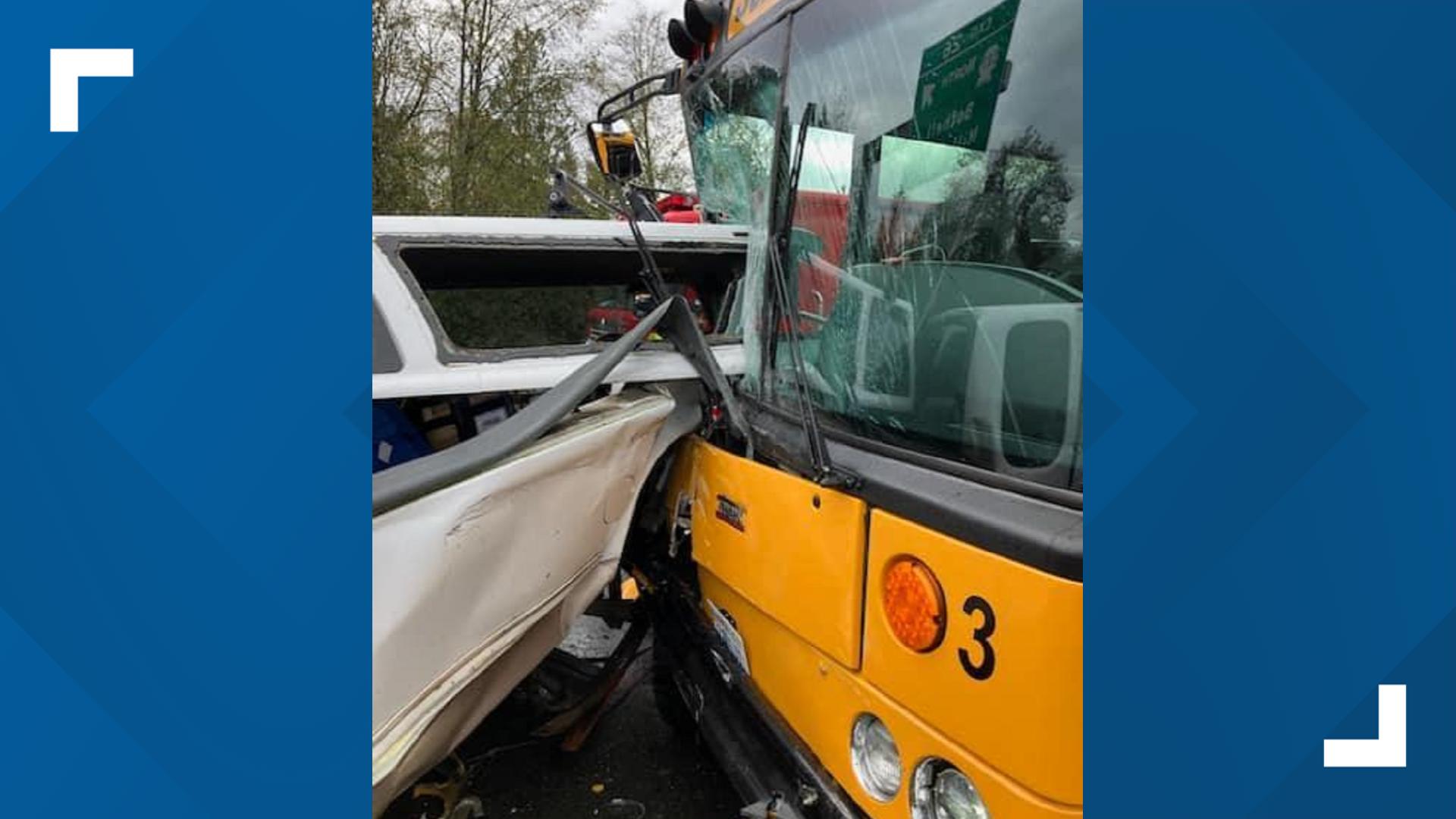 Nobody on board the bus reported injuries.