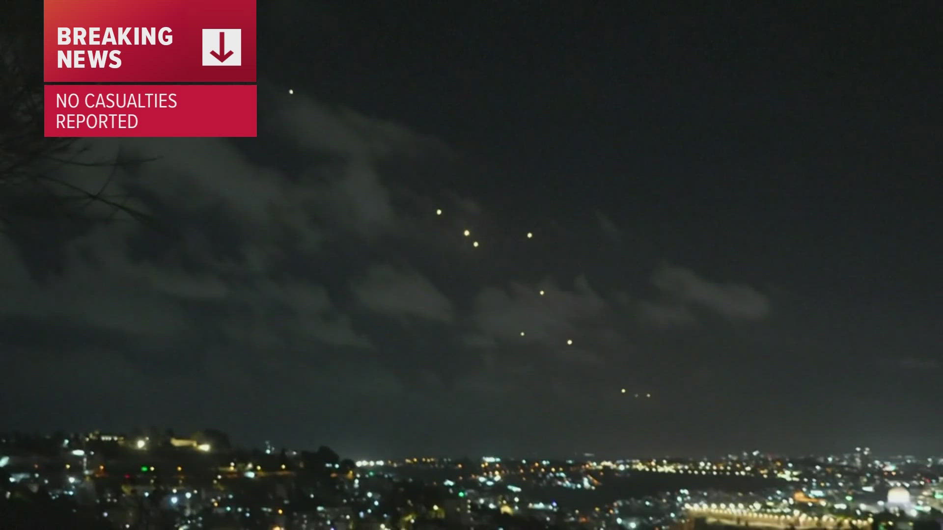 Iran fired dozens of missiles into Tel Aviv. No casualties have yet been reported.