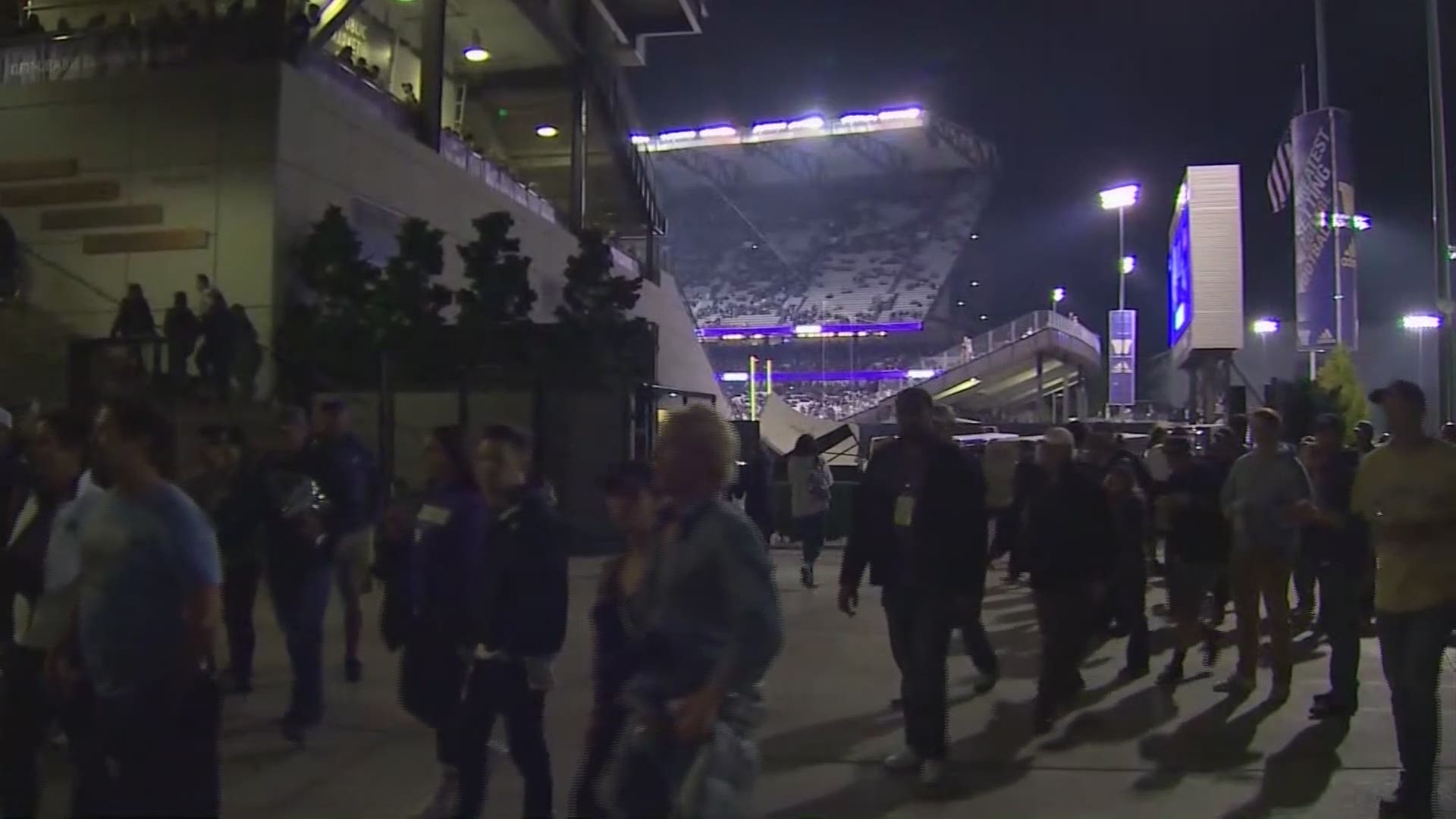 The Huskies played the Cal Bears Saturday night, but the game was interrupted by a weather delay.
