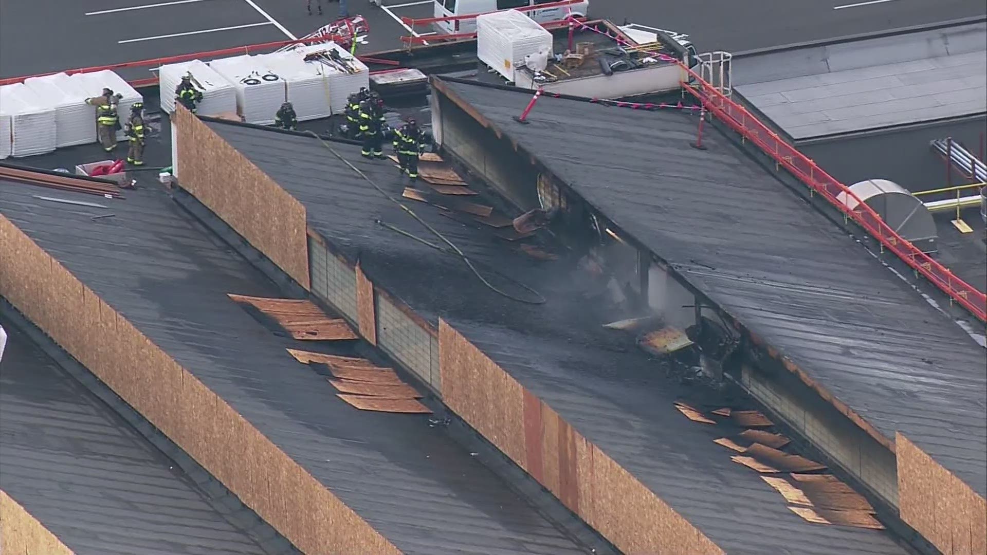 Seattle firefighters quickly put out a fire at a warehouse at Boeing Field Thursday evening.