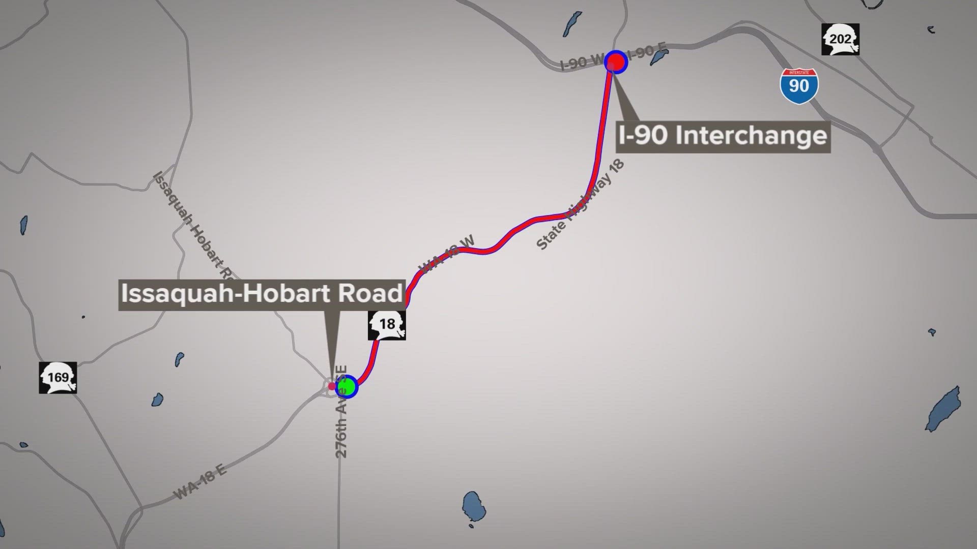 Both directions of SR 18 will be closed between I-90 and Issaquah-Hobart Road from July 21-23.