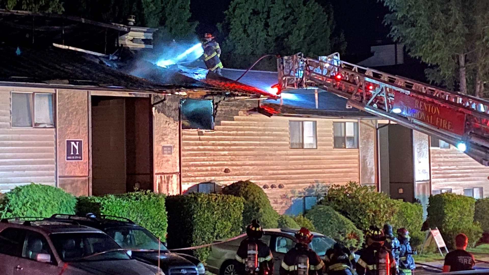 Firefighters were called back to the Fairwood Landing Apartments after a three-alarm that started Wednesday sparked back up early Thursday morning.