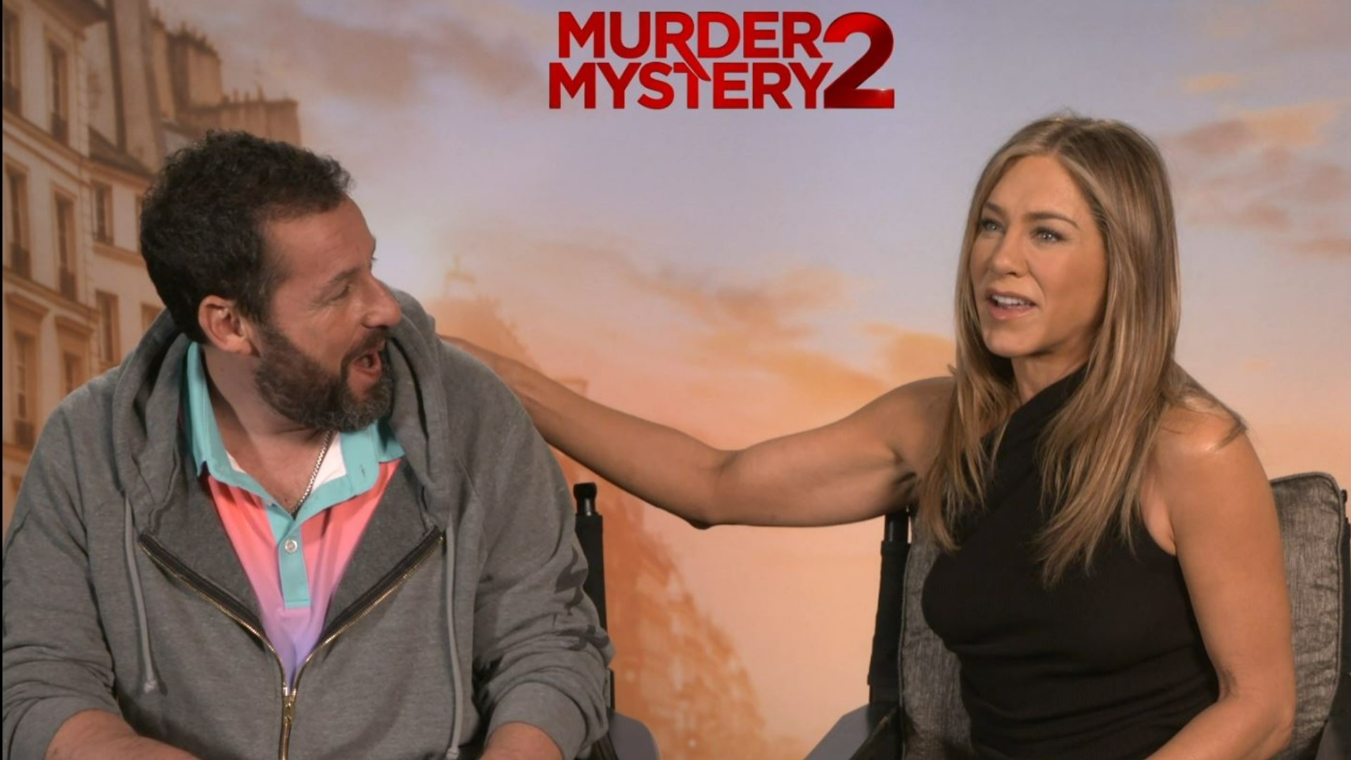 Jennifer Aniston and Adam Sandler seen in new images for Murder Mystery 2