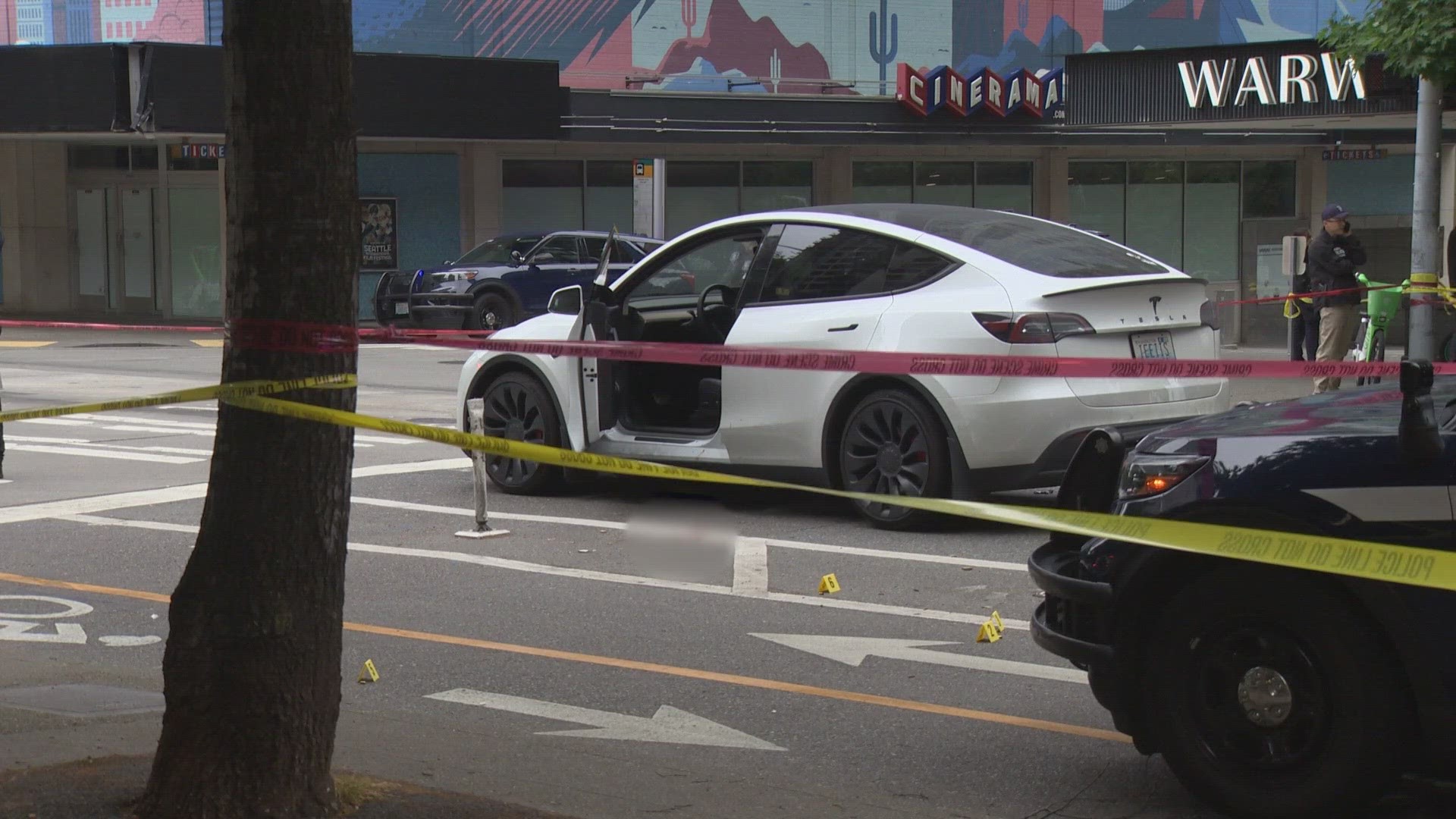 A man and a pregnant woman were taken to Harborview Medical Center after being shot at Fourth Avenue and Lenora Street.