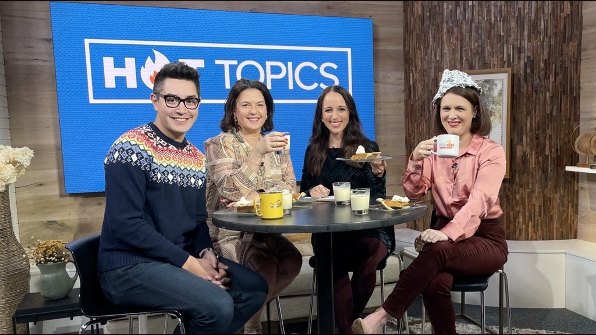 Kelly Hanson and Suzie Wiley talk with producers Joseph Suttner and Rebecca Perry about favorite holiday traditions, fruit cake and aliens. #newdaynw