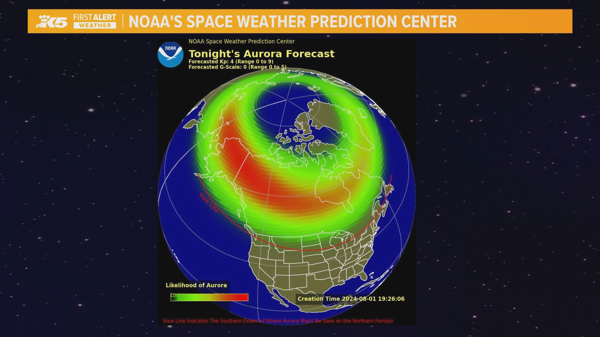 There's a possibility western Washington will see the northern lights Aug. 1, 2024, although it will be faint.