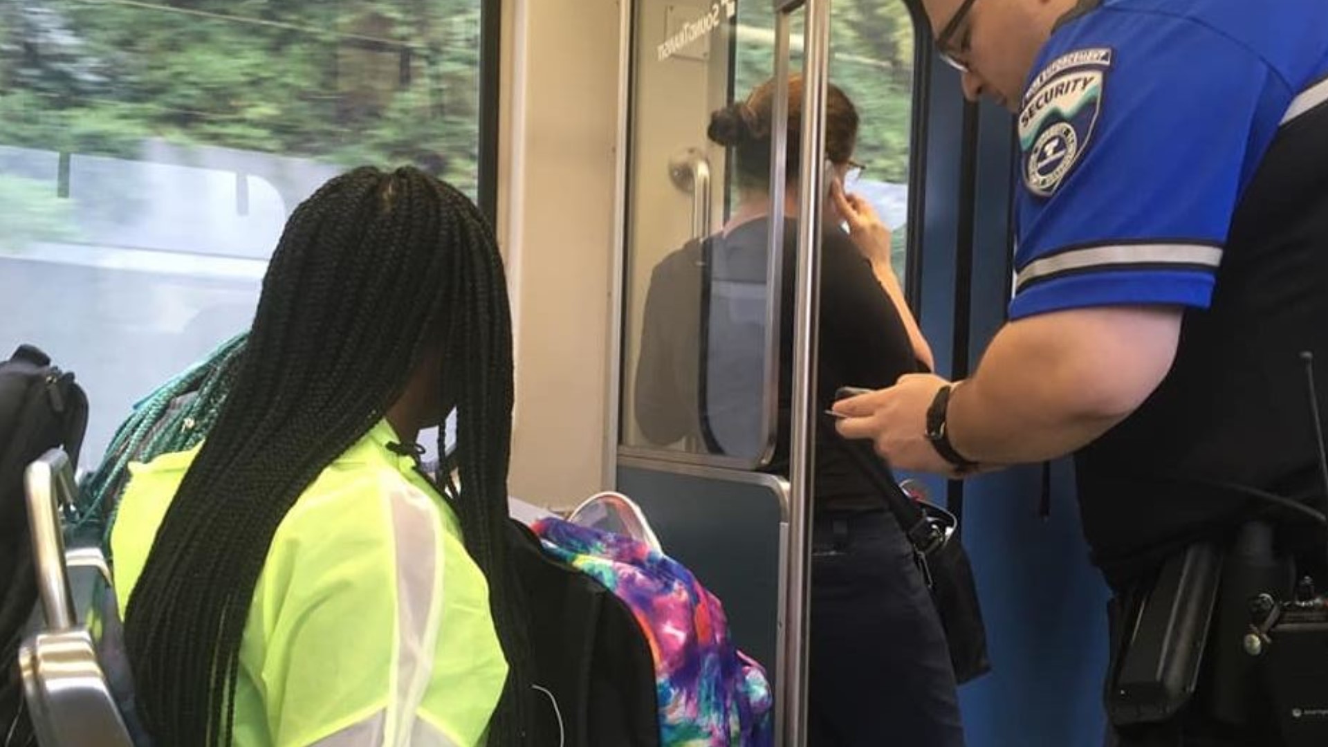 Fare enforcement officers stopped teens on their way to their first day of school. The students didn't have transit passes because they were going to pick them up at school.