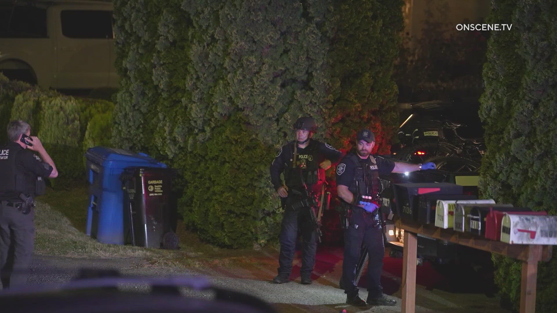 Investigators say two teenage suspects, a boy and a girl, took off from the scene before police arrived. 