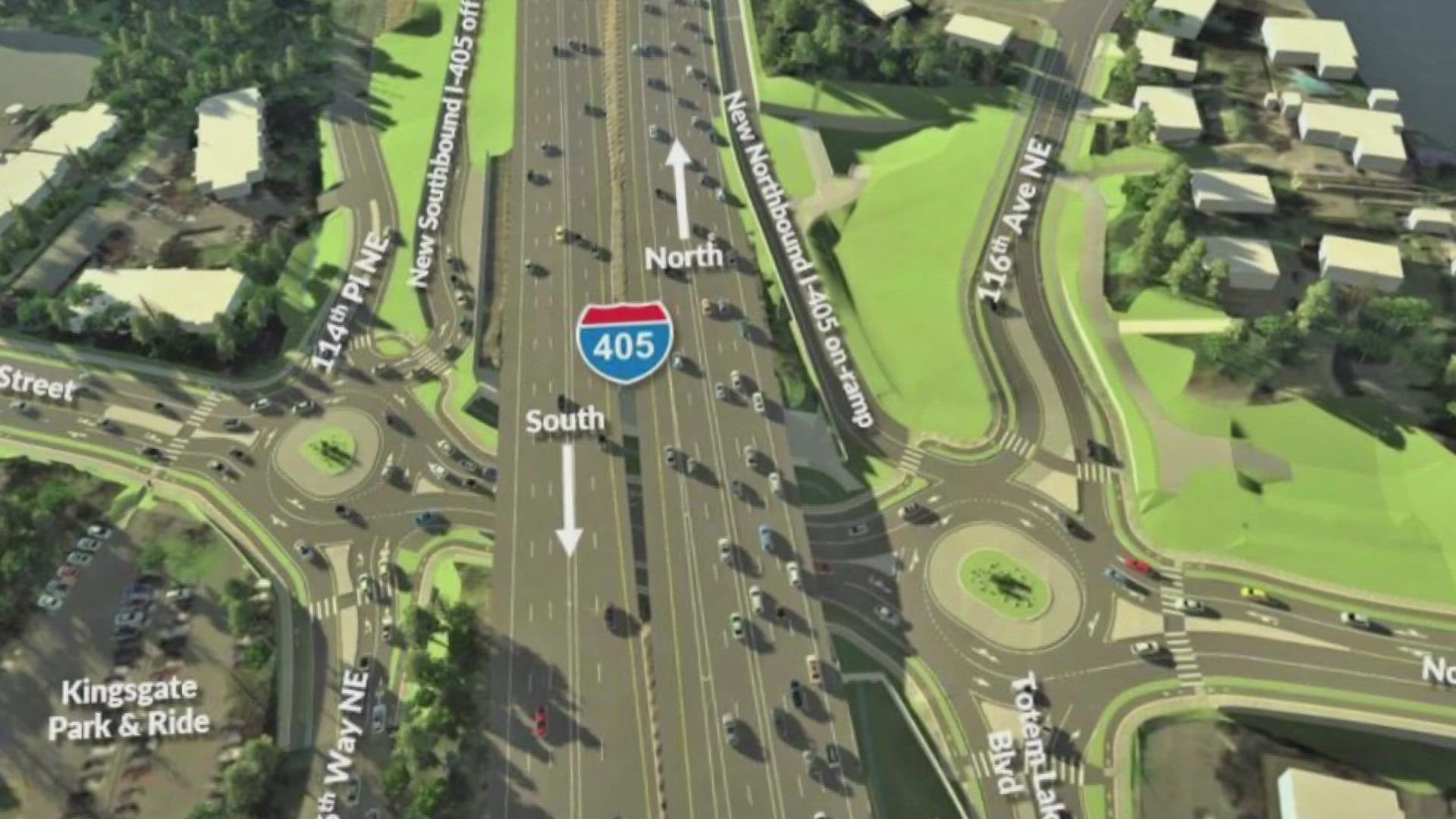 When completed, drivers will have the option to access I-405 at Northeast 132nd Street in Kirkland instead of using more heavily congested options.