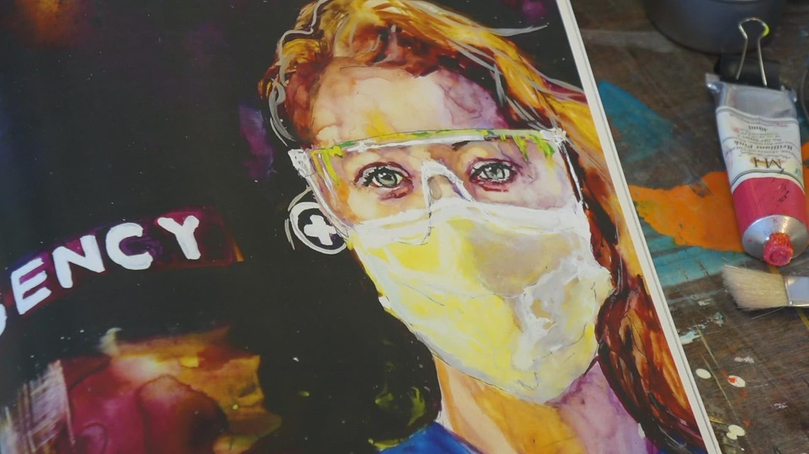 Seattle artist compiles book of portraits featuring healthcare workers on the frontlines of COVID-19 | king5.com
