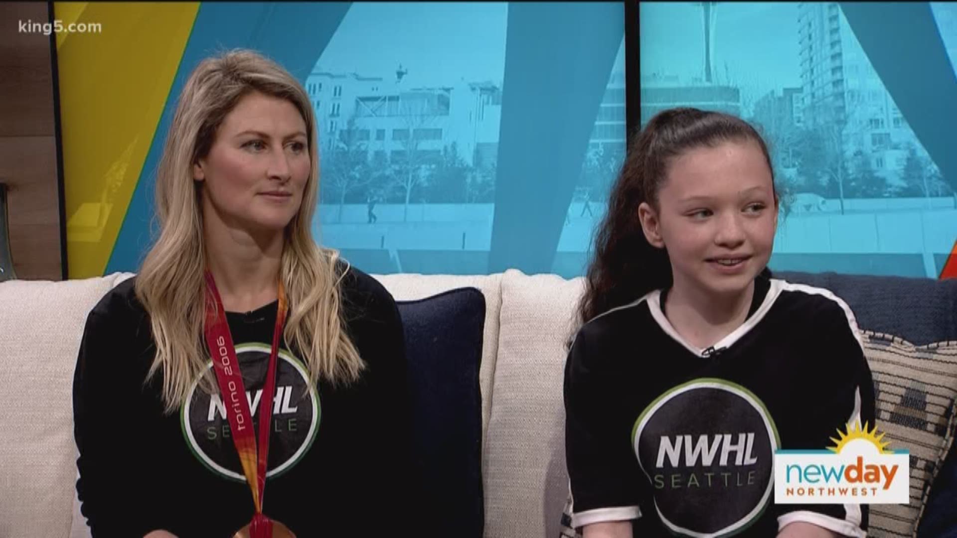 Bronze medal winner Kelly Stephens-Tysland and Paige Nottingham from the Washington Wild's 12UAA elite hockey team shared why Seattle would benefit from an NWHL team.