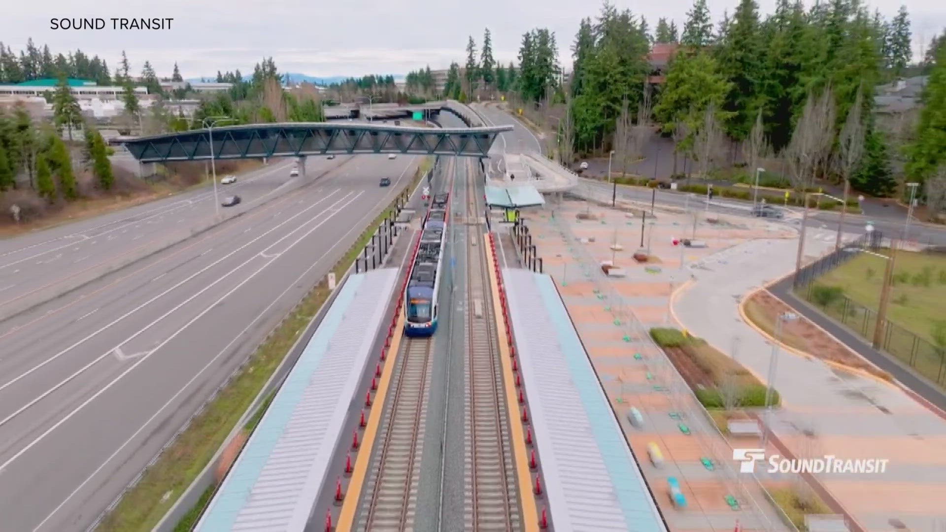 The East Link light rail Starter Line is the first train to begin service in the project to connect Bellevue and Redmond.