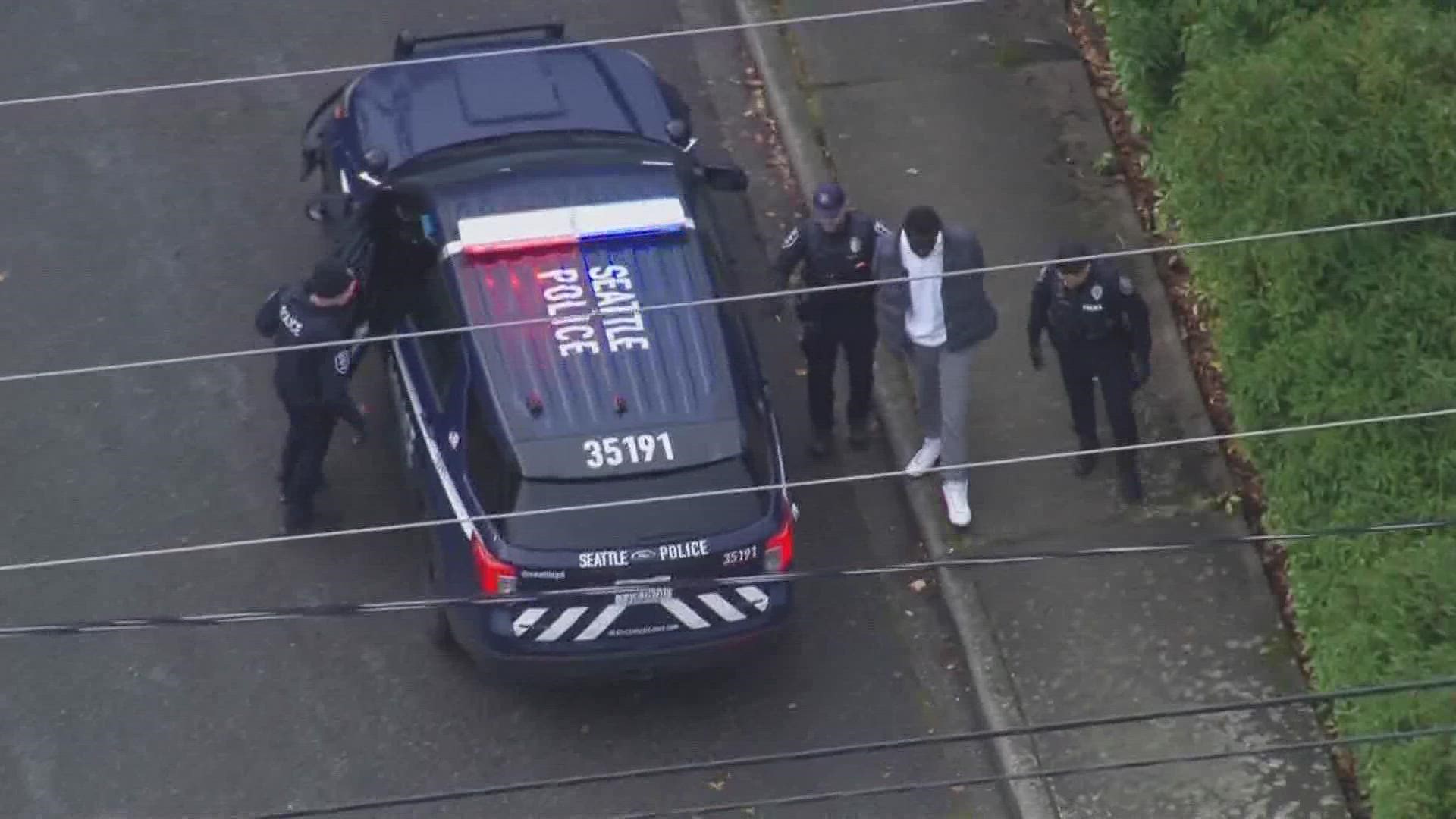 One person was reportedly shot in the leg in Seattle's Eastlake neighborhood.