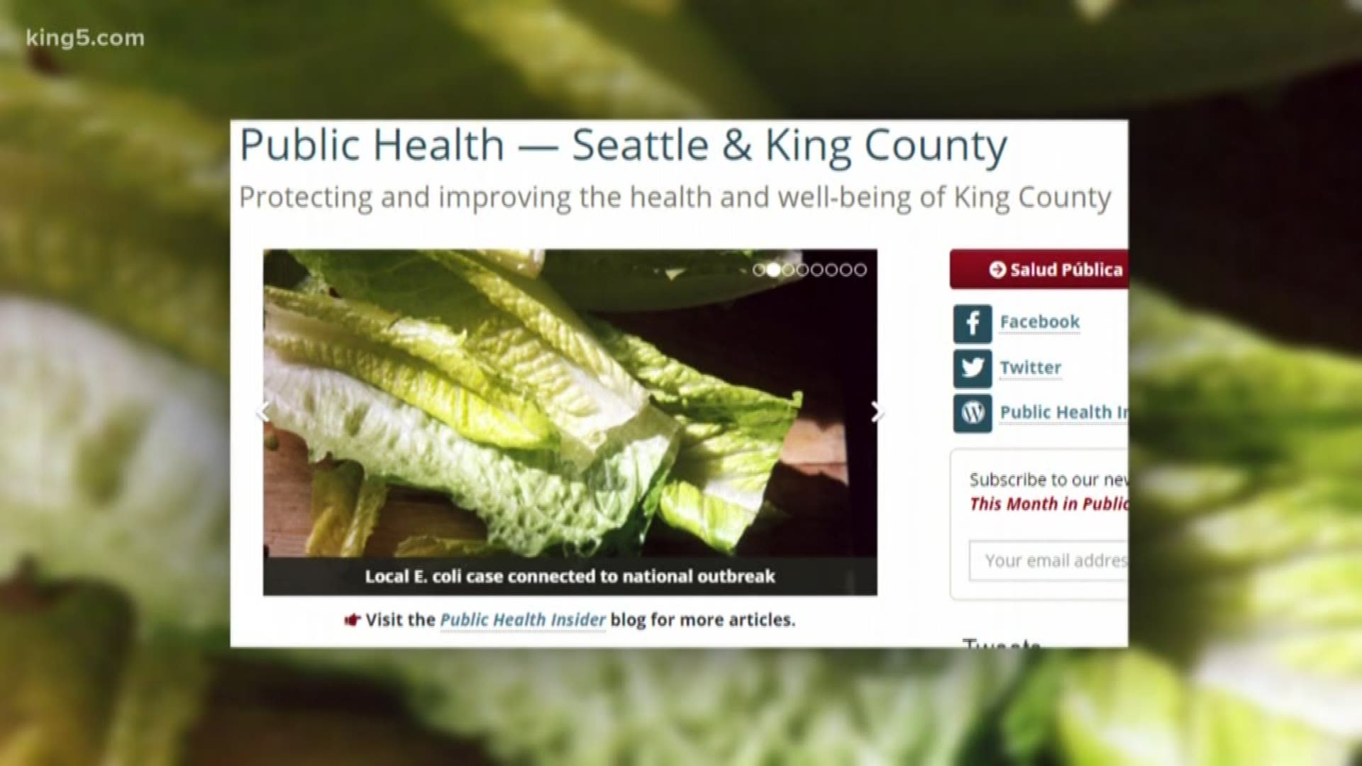 The health department told says the e-coli strain linked to seven people in King County is not connected to the national outbreak