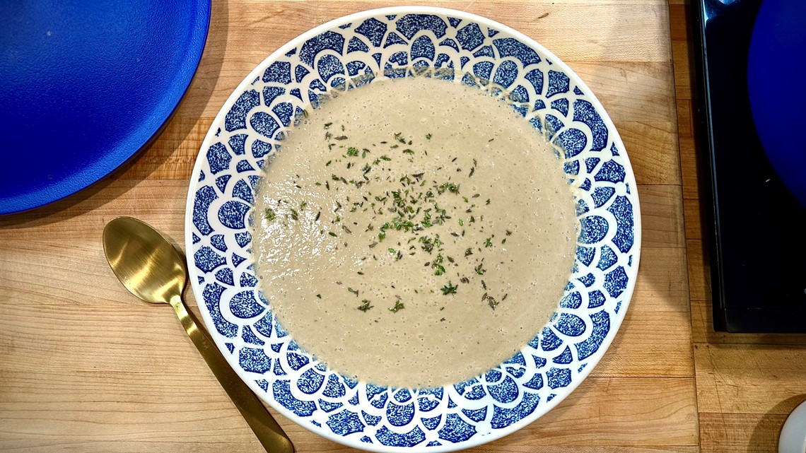 Warm up cold winter days with a creamy bowl of Mushroom Bisque