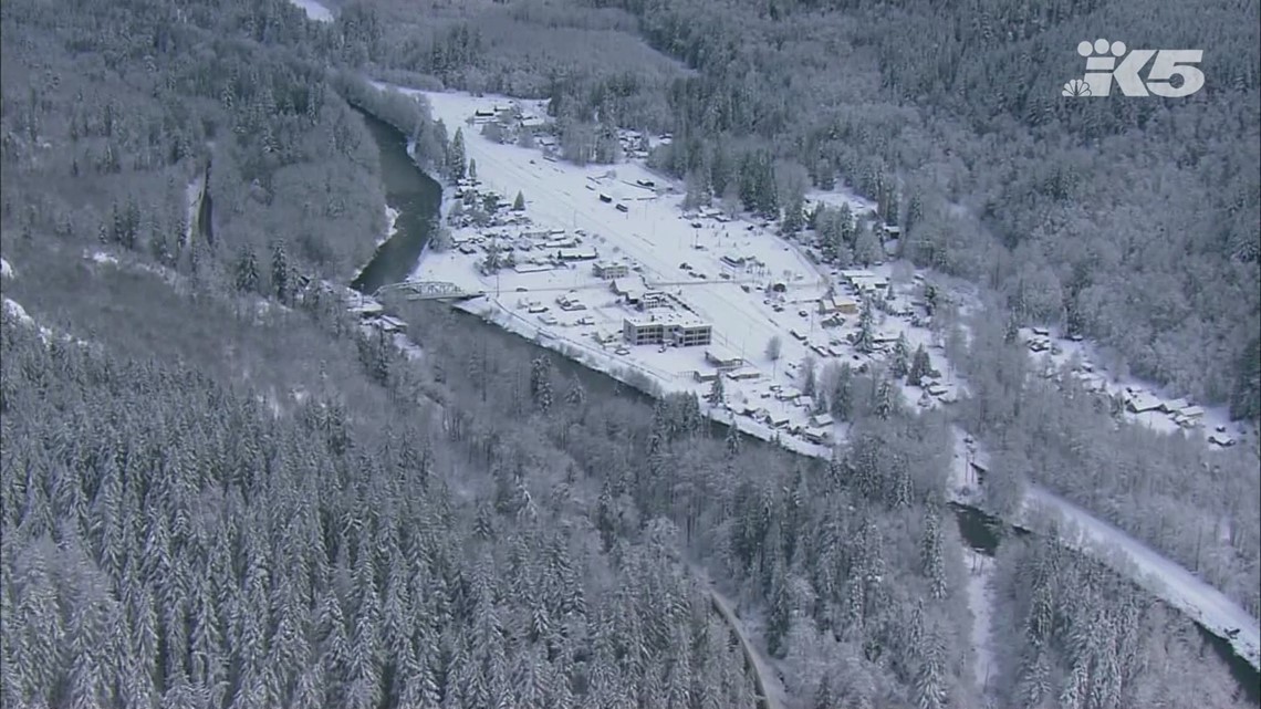 The snowcovered town of Skykomish digs itself out