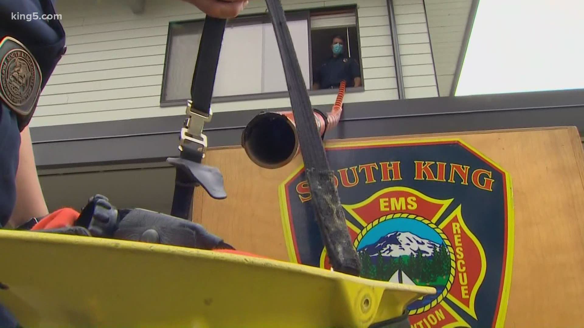 South King Fire and Rescue created a “candy shoot” so kids can trick-or-treat at the fire station from the street on Halloween.