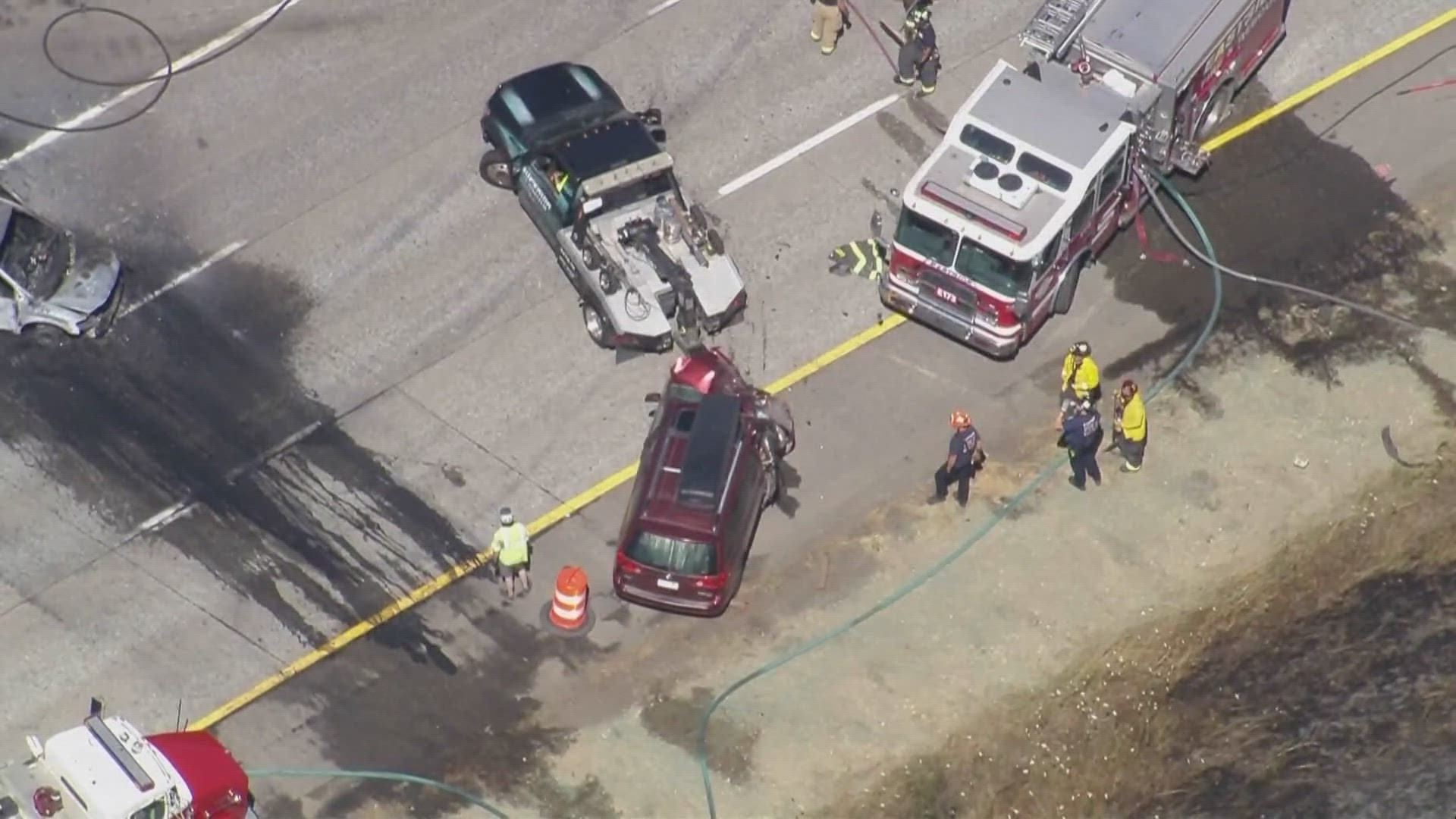 Two lanes of WB I-90 near Preston reopen after crash, vehicle fire ...