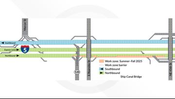 I-5 closures planned on Seattle's Ship Canal Bridge 2025-27 | king5.com