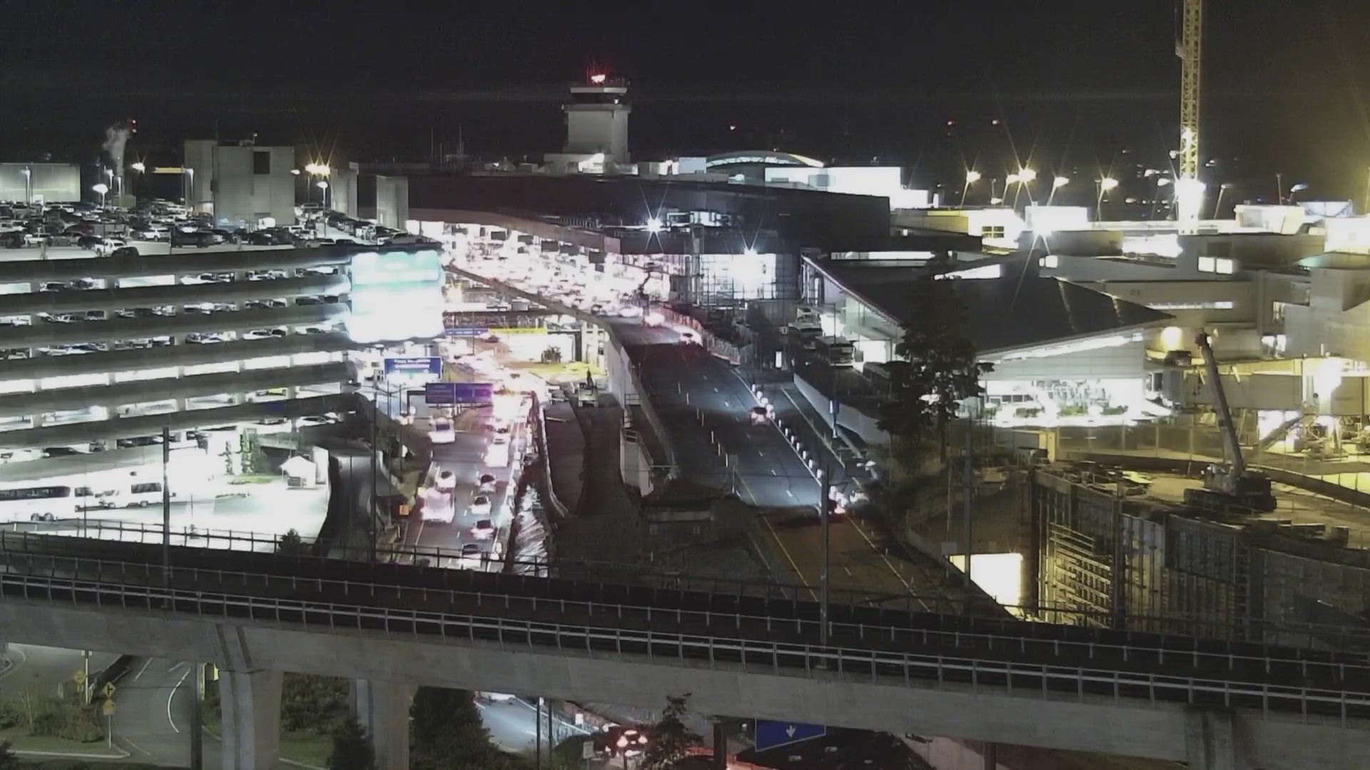 A video taken at Seattle-Tacoma International Airport showed long lines of travelers at Alaska Airlines baggage desks.