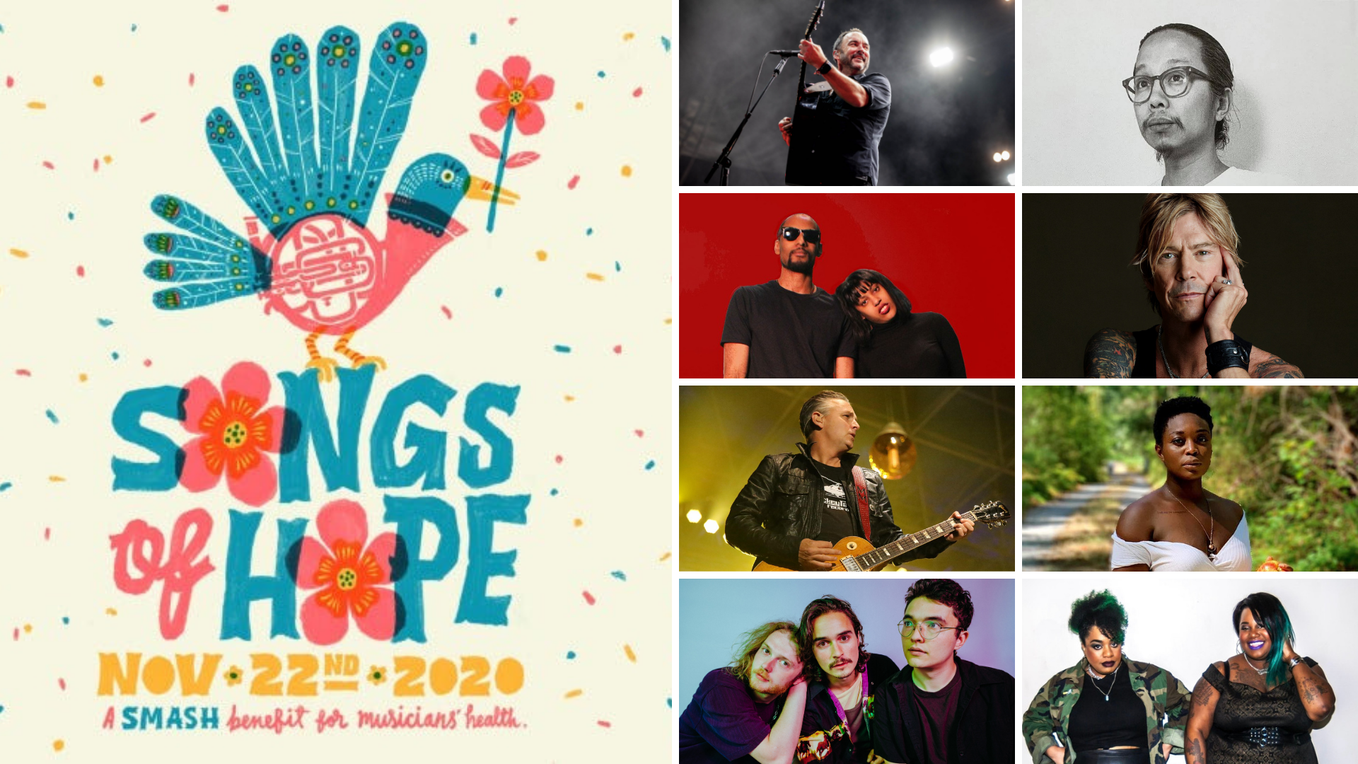 Kick down a few bucks for a good cause! Dave Matthews, Tomo Nakayama, Duff McKagan, The Head and Heart and more pitch in to fund healthcare for local musicians.