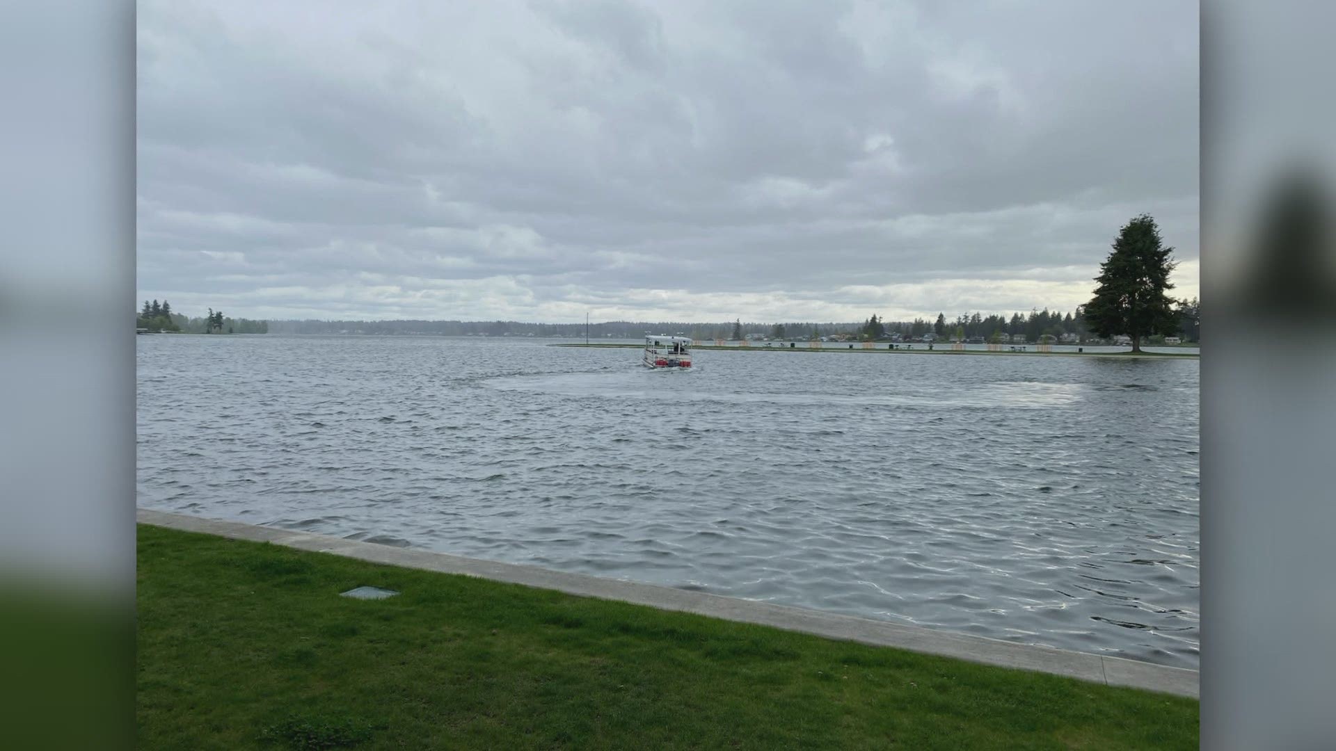 A 24-year-old was trying to swim across the lake, but didn't make it, according to the Pierce County Sheriff's Department.