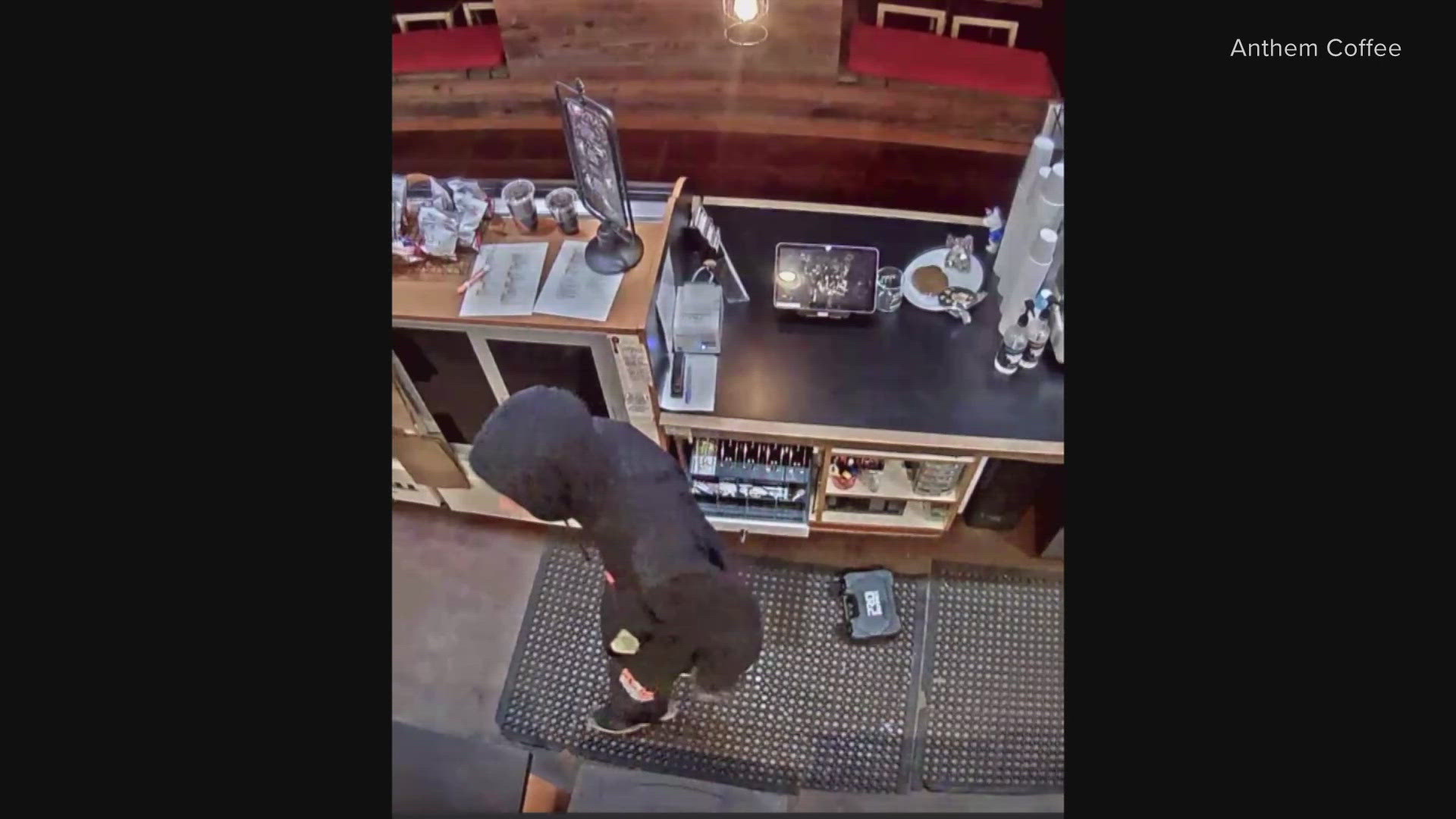 The crimes at Anthem Coffee’s Sunrise Medical location in South Hill were all caught on video and now authorities are trying to figure out who the suspect is.