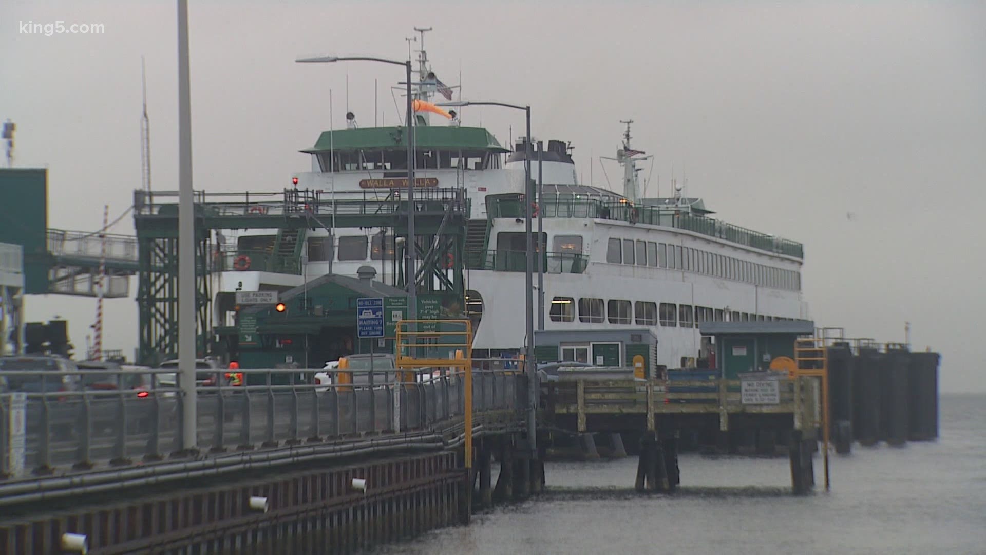 A ferry boat was hit, putting it out of service for a day. No one was hurt.