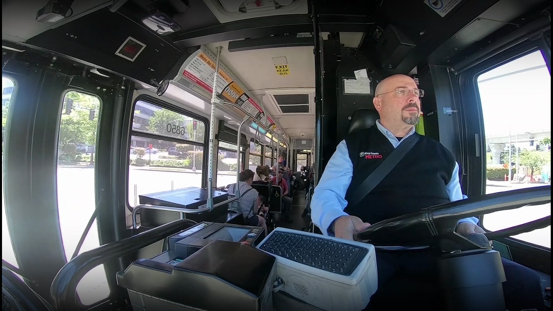 Bus driver Eric Stark saved himself and his passengers when a gunman opened fire on the Route 75 on a routine, sunny, Wednesday.