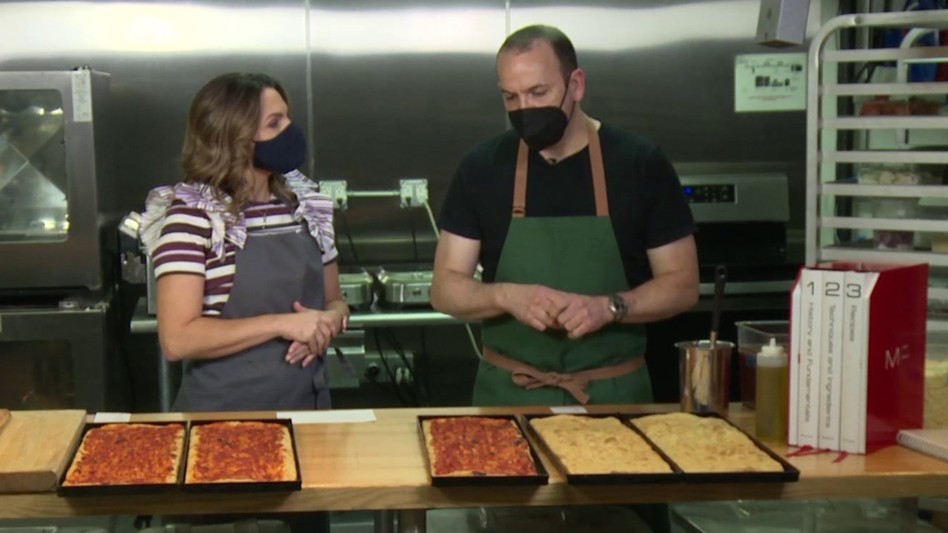 Head chef Francisco Migoya at Modernist Cuisine in Bellevue taught us the best way to top a Roman pizza. #newdaynw