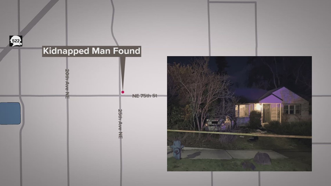 Kidnapping victim escapes trunk after car crashes into Seattle home