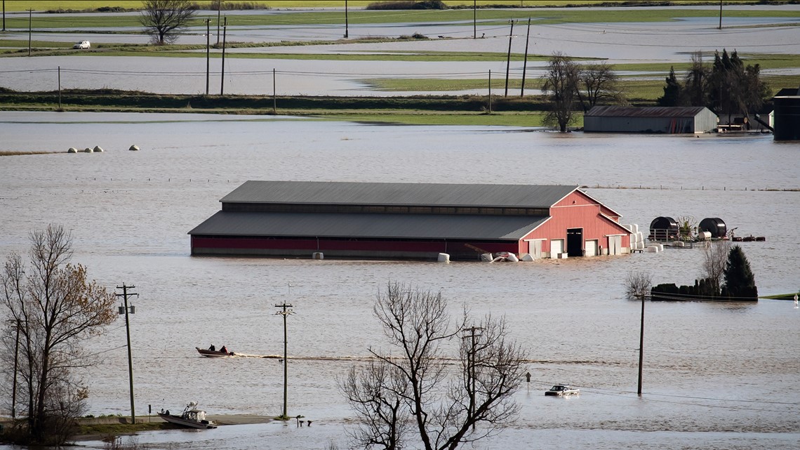 BC flood update Sumas Prairie flooding rises north of Washington