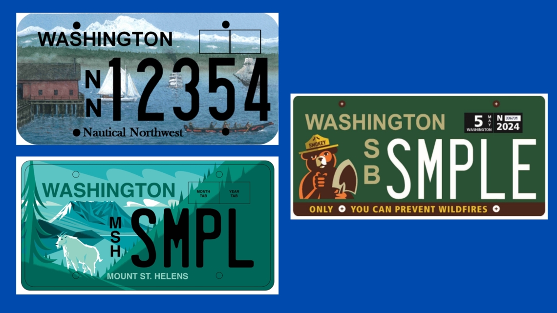 These new WA license plate designs are up for consideration by lawmakers