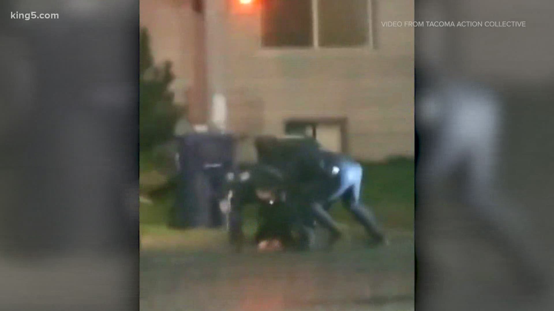 A new video shows a Tacoma police officer placing Manuel Ellis in a brief chokehold, despite a statement from the officers' attorneys denying that Ellis was choked.
