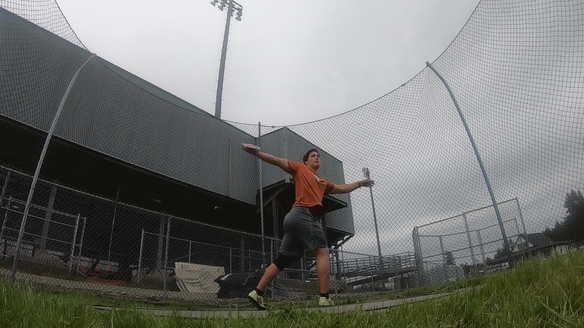 Jeremiah Nubbe, 18, is a senior and throws the hammer, shot, and javelin. But his best event is the discus.