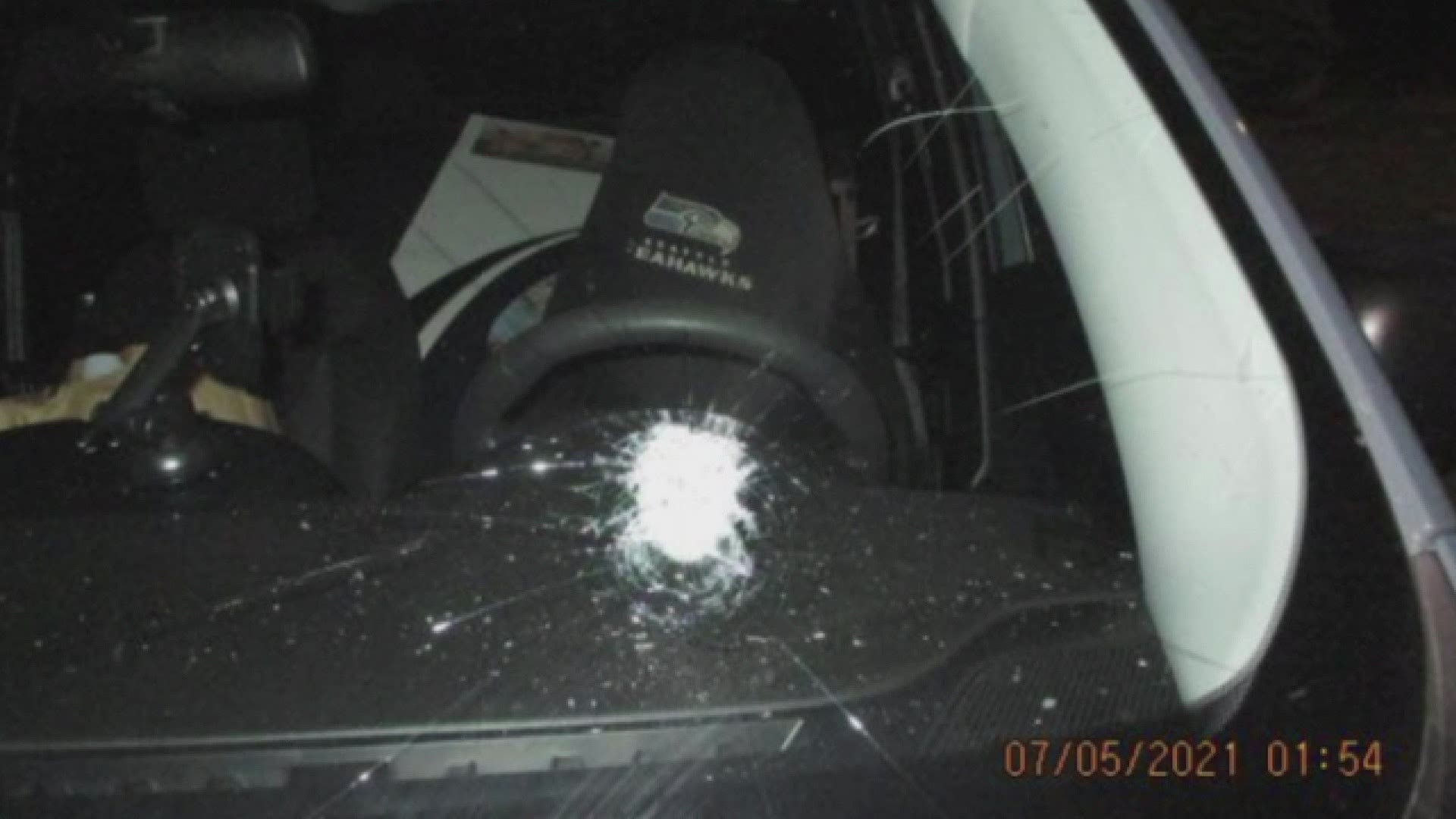 A 35-year-old man was arrested Monday after throwing chunks of concrete at vehicles traveling on I-5 near Federal Way.