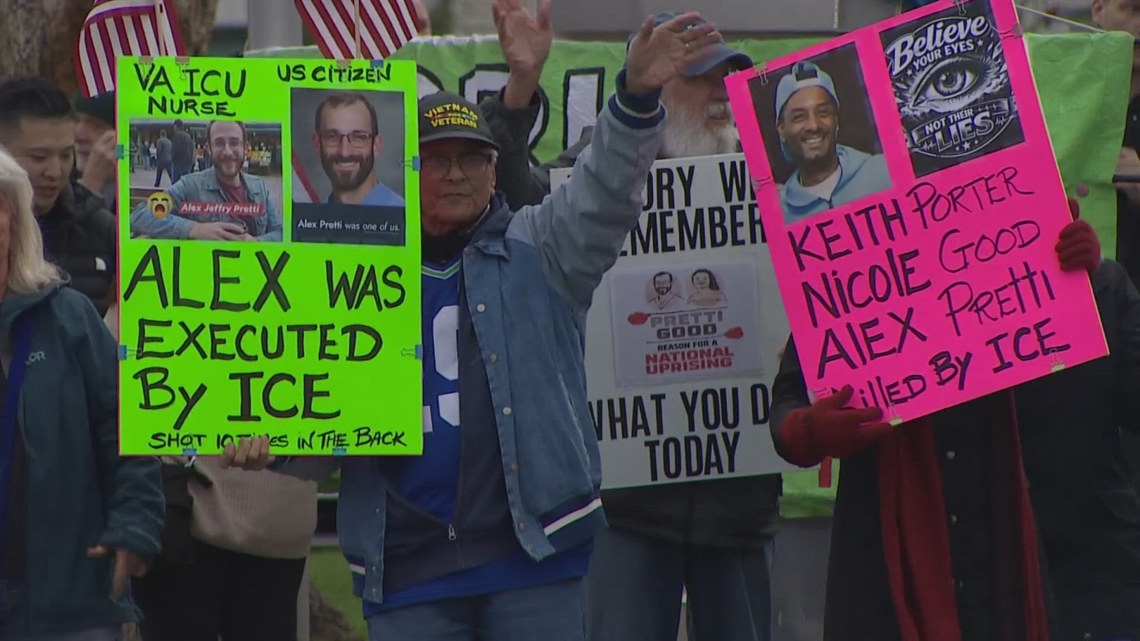 Rally on Seattle's Beacon Hill honors Minnesota nurse killed by federal agents