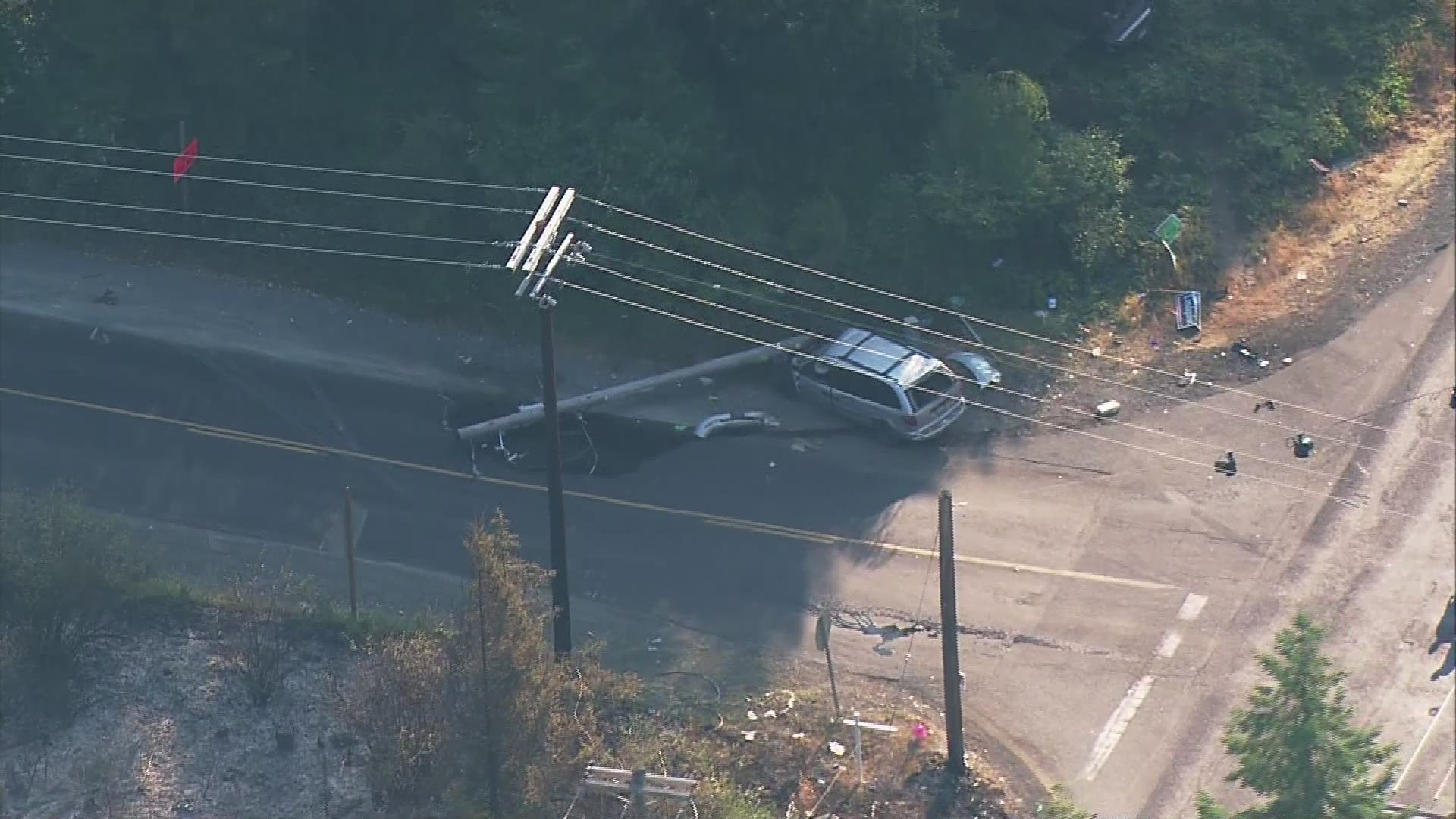 3 killed, 3 hurt in suspected DUI crash that sparked Roy brush fire