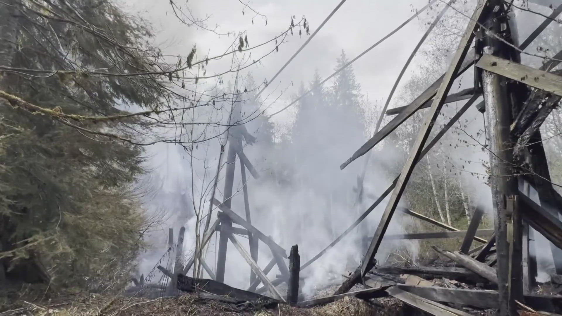 A fire destroyed a historic wooden train trestle in Washington under restoration near Morton.