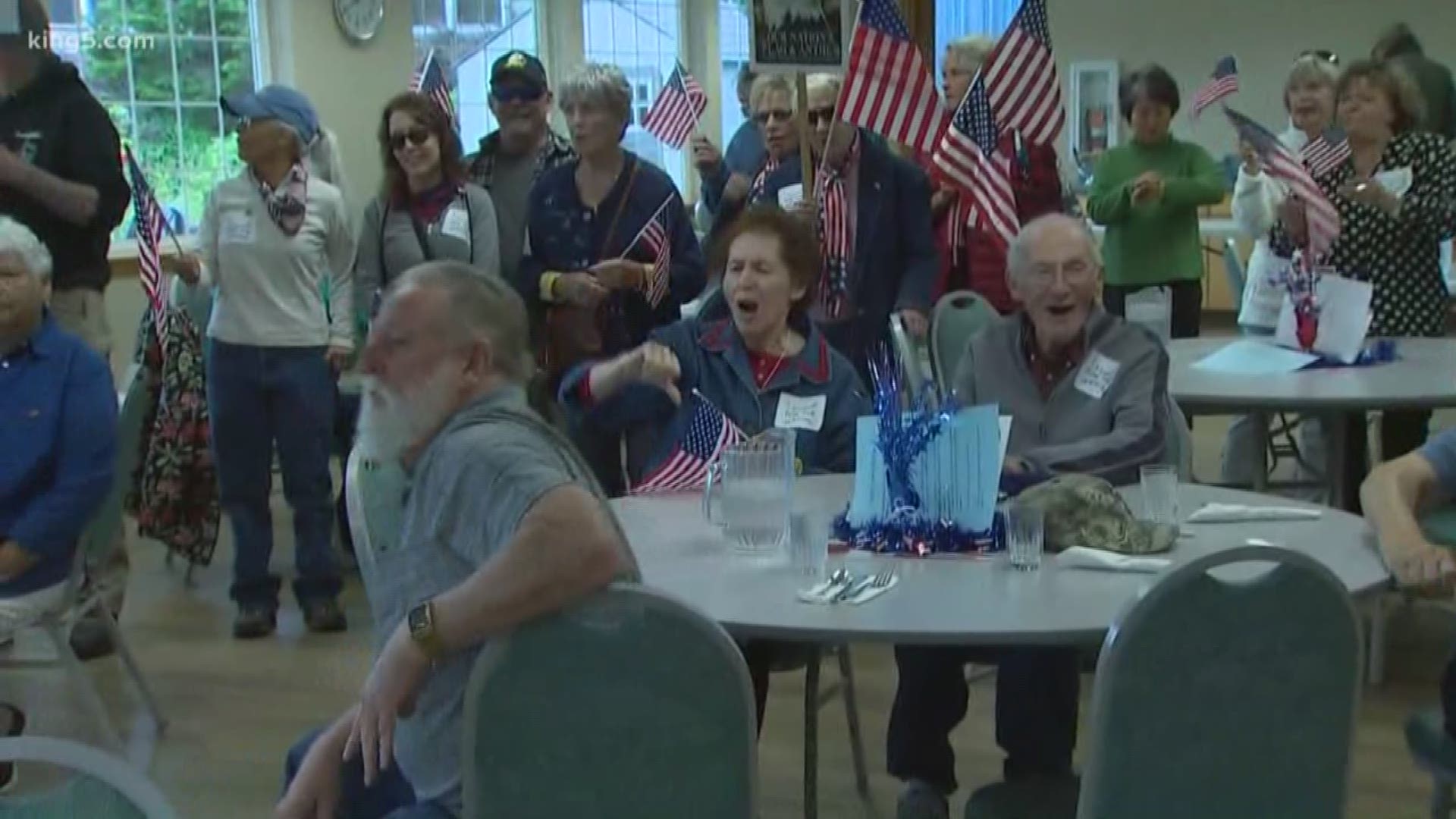 Patriotism and political correctness clashed at a Friday Harbor senior center after the Pledge of Allegiance and the American flag were banned.